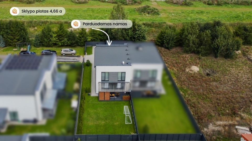 Parduodamas modernus A+ klasės namas šalia Šiaulių – pilnai įrengtas, su baldais ir terasa, Upelio g. 6, Dainų k., Šiaulių r.