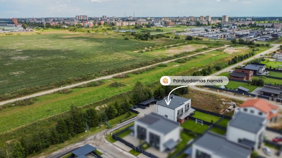Parduodamas modernus A+ klasės namas šalia Šiaulių – pilnai įrengtas, su baldais ir terasa, Upelio g. 6, Dainų k., Šiaulių r.
