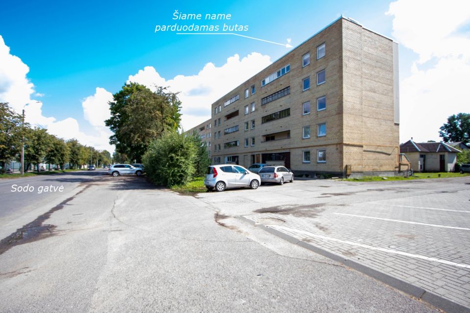 Parduodamas mūriniame name 3-čiame aukšte 2 kambarių butas Sodo g. 35,  Šiauliai