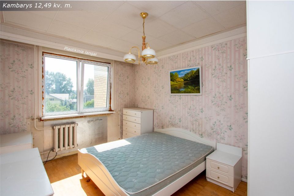 Parduodamas mūriniame name 3-čiame aukšte 2 kambarių butas Sodo g. 35,  Šiauliai
