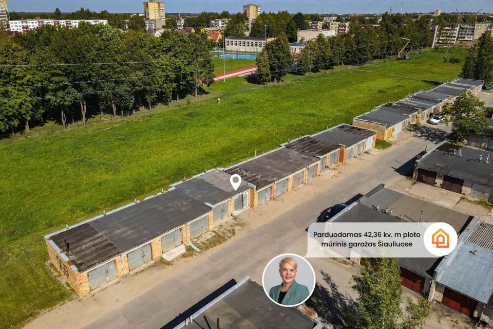 Parduodamas mūrinis 42,36 kv. m ploto garažas &Scaron;iauliuose