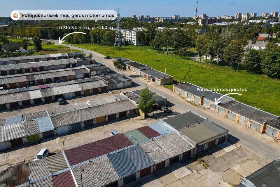 Parduodamas mūrinis 42,36 kv. m ploto garažas &Scaron;iauliuose
