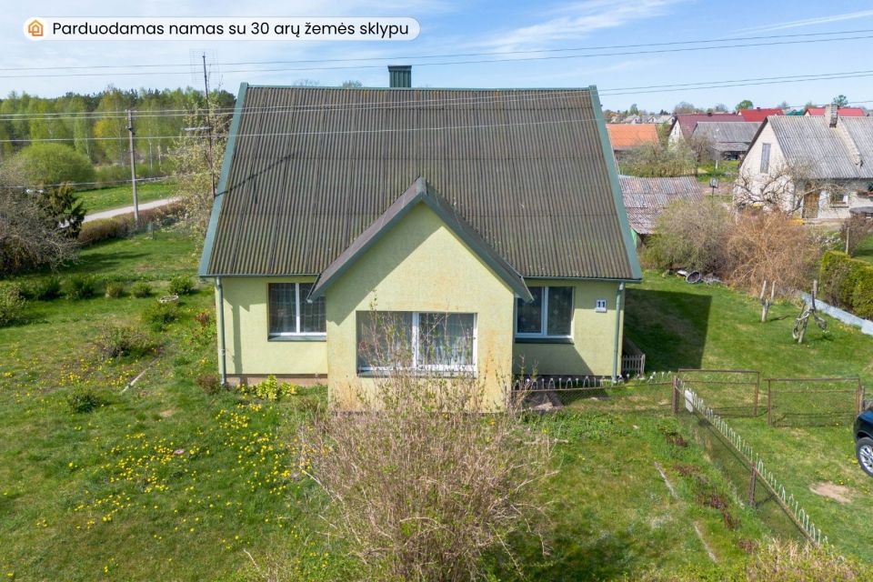 Parduodamas mūrinis, ap&scaron;iltintas namas su 30 arų žemės sklypu Mažeikių r., Palnosų k.