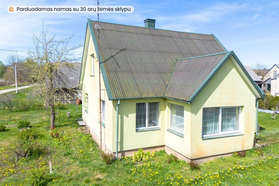 Parduodamas mūrinis, ap&scaron;iltintas namas su 30 arų žemės sklypu Mažeikių r., Palnosų k.