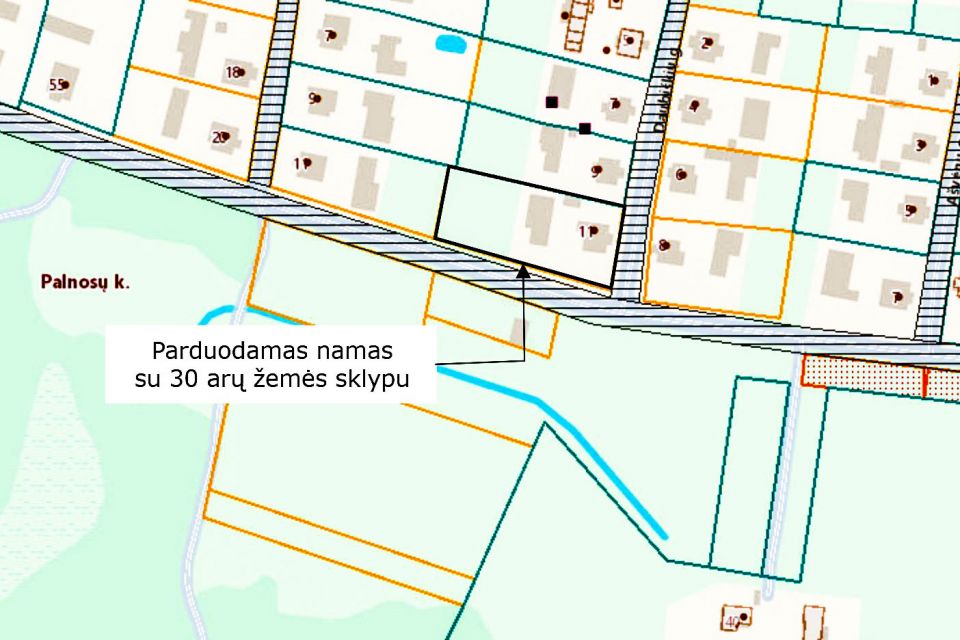 Parduodamas mūrinis, ap&scaron;iltintas namas su 30 arų žemės sklypu Mažeikių r., Palnosų k.