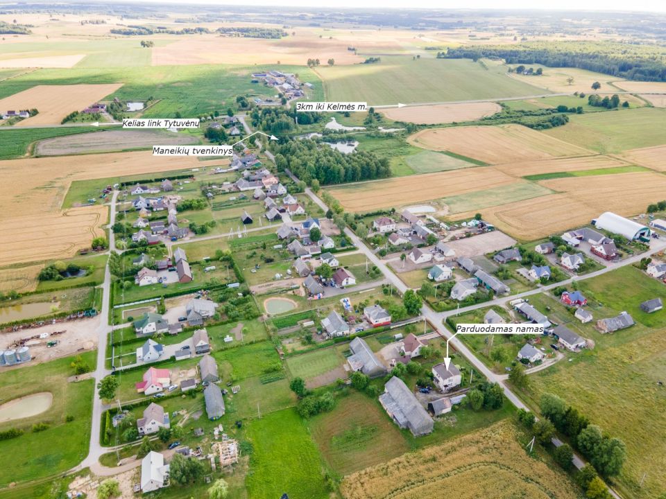 Parduodamas mūrinis namas Parko g. 31, Maneikių k., Kelmės r. (3km nuo Kelmės m.).