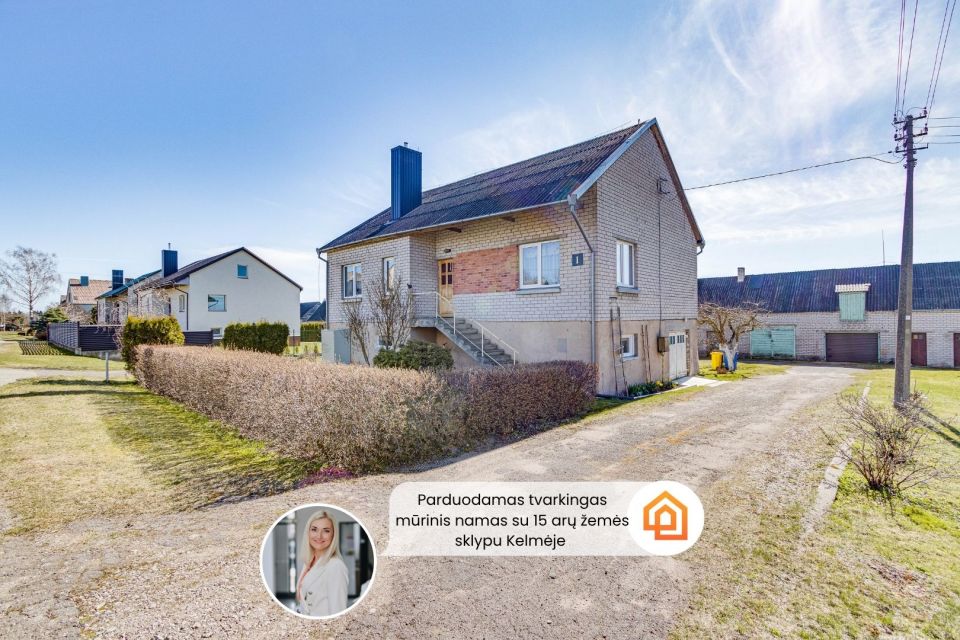 Parduodamas mūrinis namas su 15 arų žemės sklypu Kelmėje, Vakaro g.