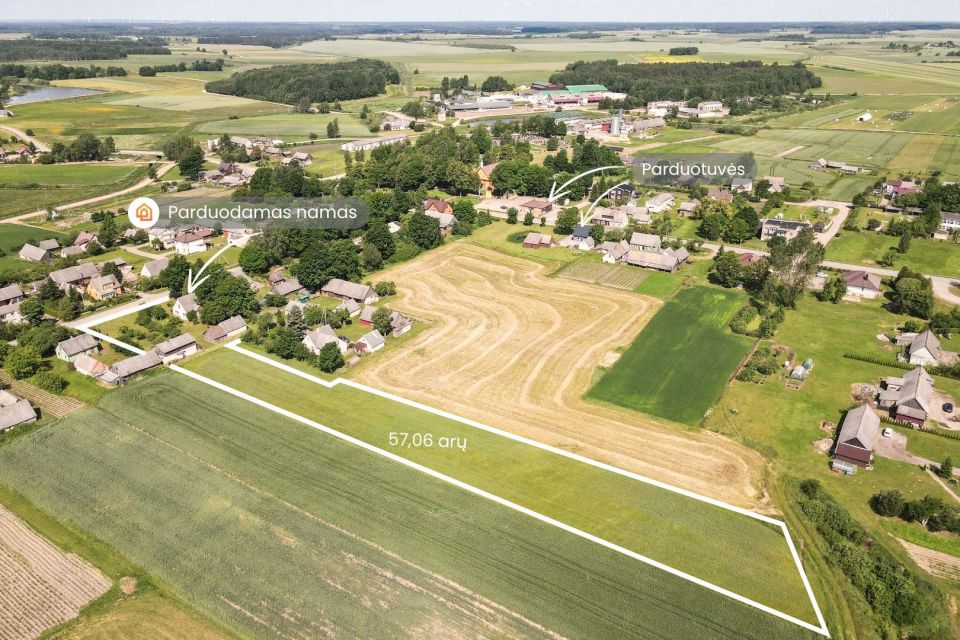 Parduodamas mūrinis namas su 57,06 arų žemės sklypu Kaštonų g., Upynos k., Telšių r.