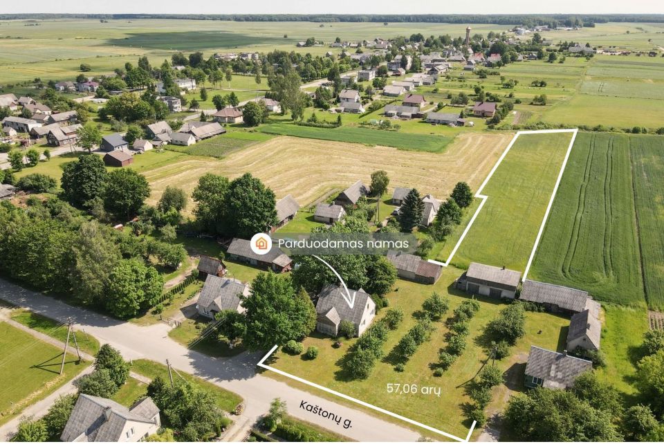 Parduodamas mūrinis namas su 57,06 arų žemės sklypu Kaštonų g., Upynos k., Telšių r.