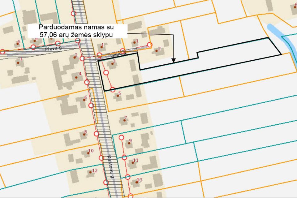 Parduodamas mūrinis namas su 57,06 arų žemės sklypu Kaštonų g., Upynos k., Telšių r.