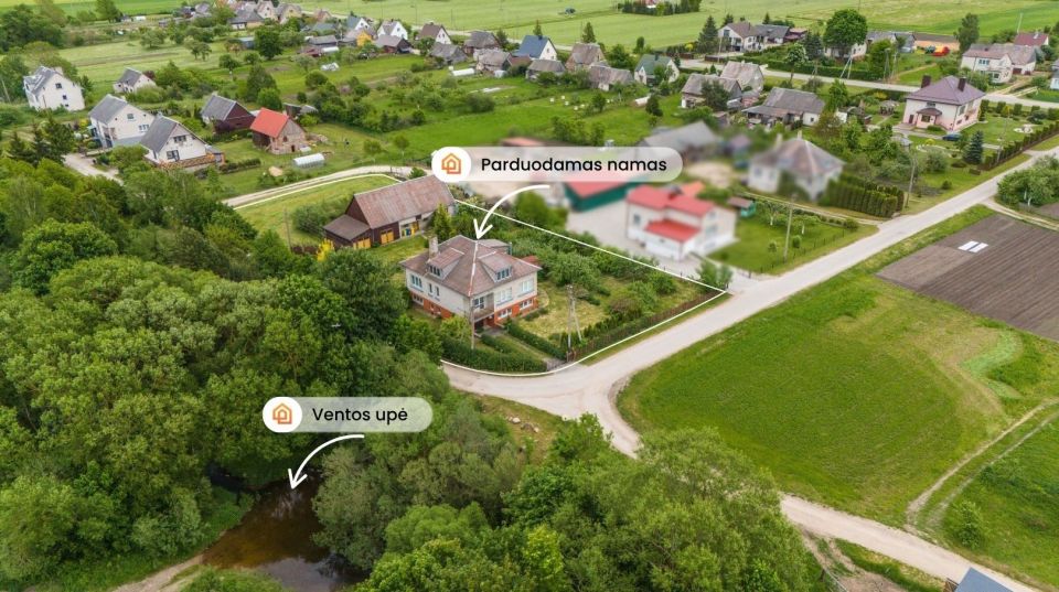 Parduodamas mūrinis namas su ūkiniu pastatu ir 29,54 arų sklypu Užventyje