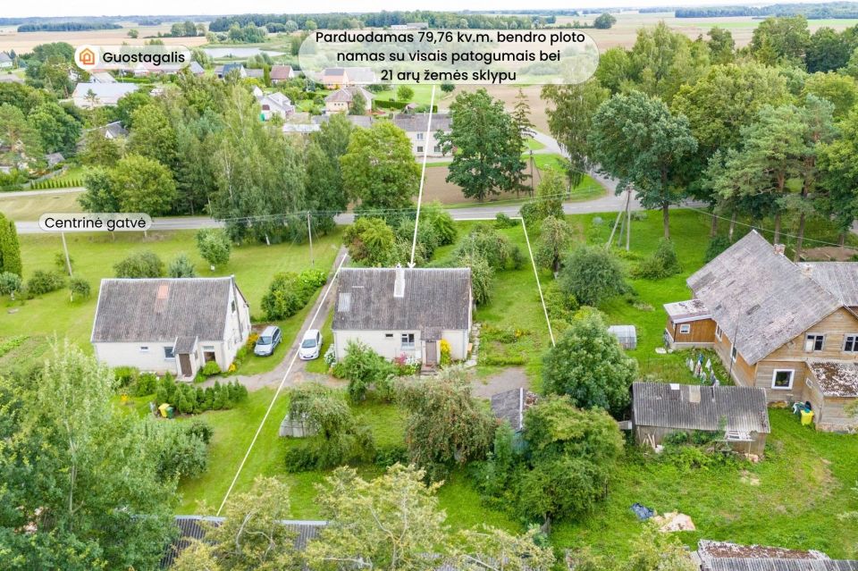 Parduodamas namas ramioje vietoje, Pakruojo rajone, Guostagalio k., Centrinės g. 10