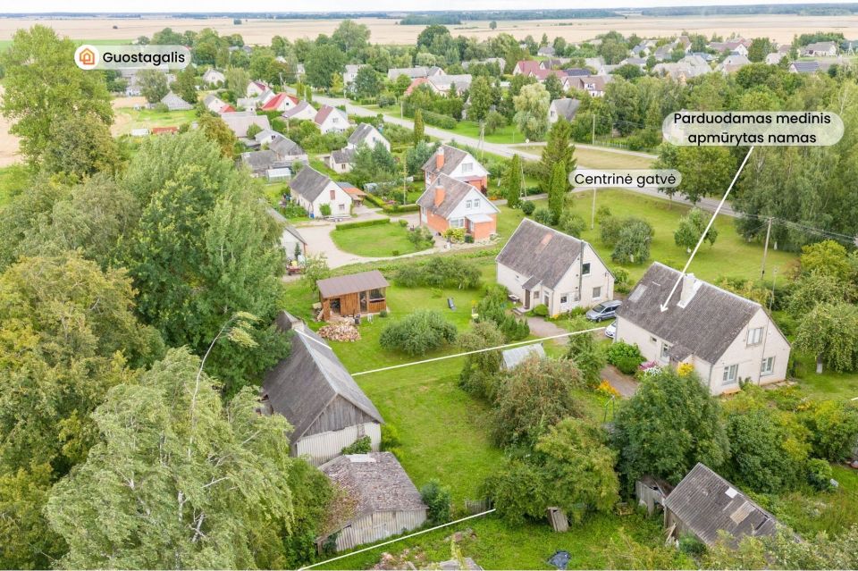 Parduodamas namas ramioje vietoje, Pakruojo rajone, Guostagalio k., Centrinės g. 10