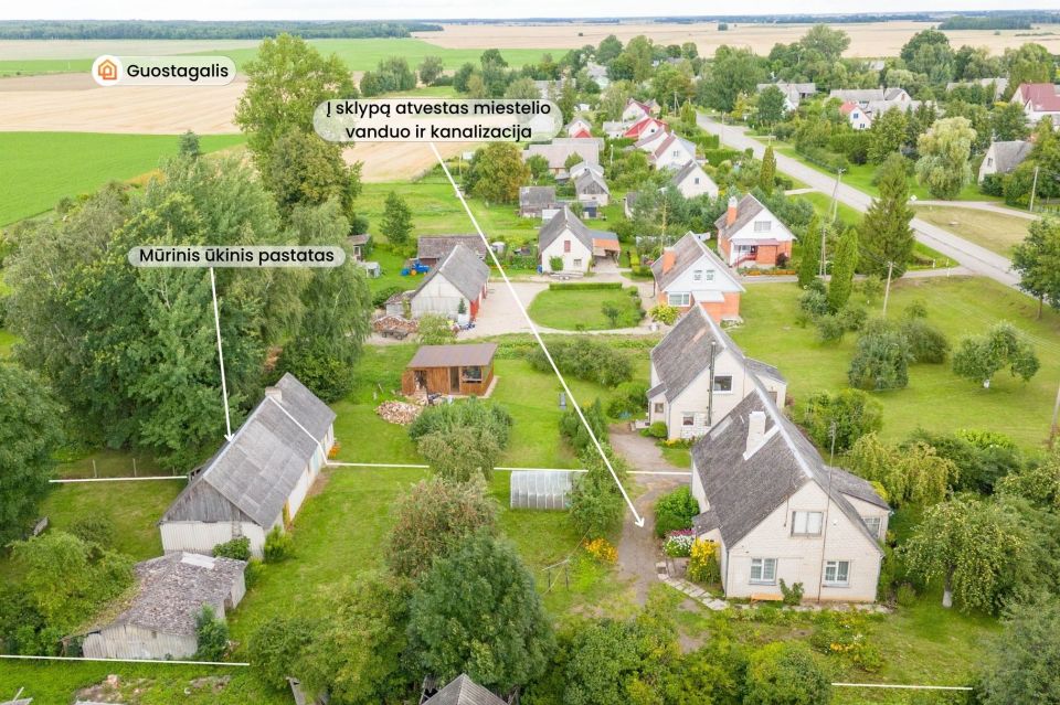 Parduodamas namas ramioje vietoje, Pakruojo rajone, Guostagalio k., Centrinės g. 10
