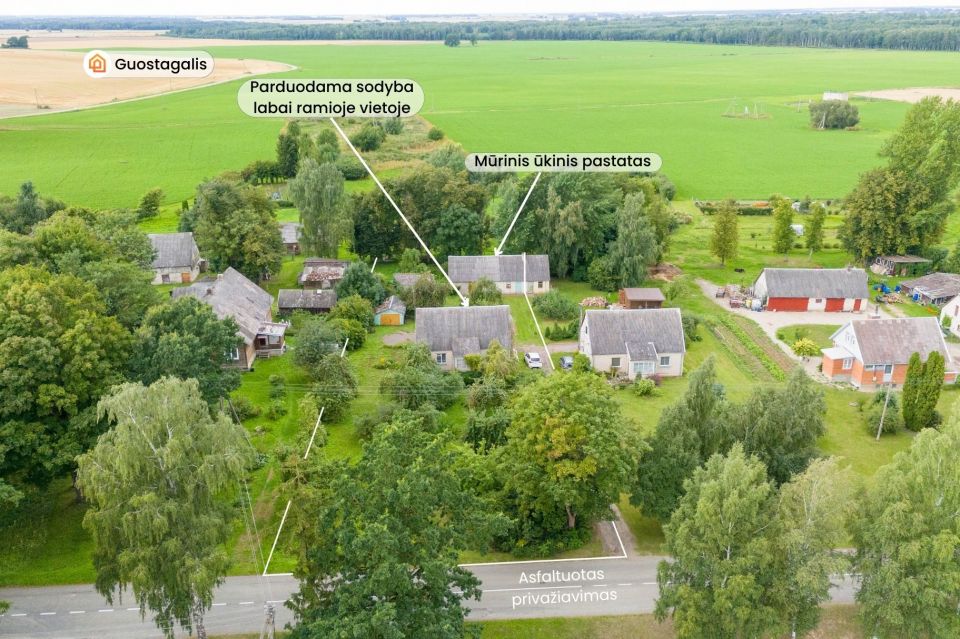 Parduodamas namas ramioje vietoje, Pakruojo rajone, Guostagalio k., Centrinės g. 10