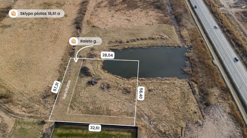 Parduodamas namų valdos sklypas, 18,61 aro, su i&scaron;kastu prūdu &scaron;alia &Scaron;iaulių miesto!