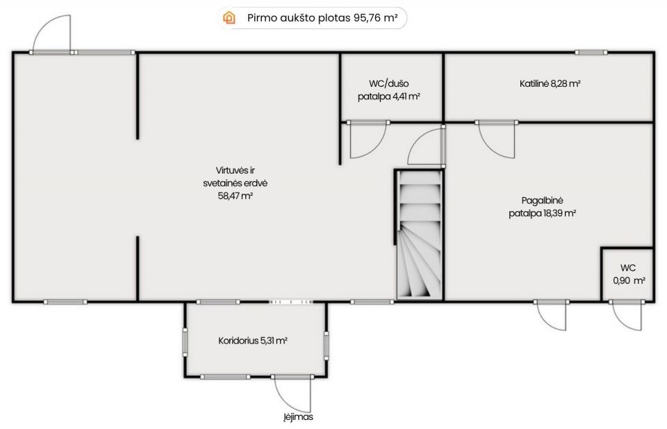Parduodamas renovuotas gyvenamasis namas Laisvės g. 14, Drąsučiai, &Scaron;iaulių r.