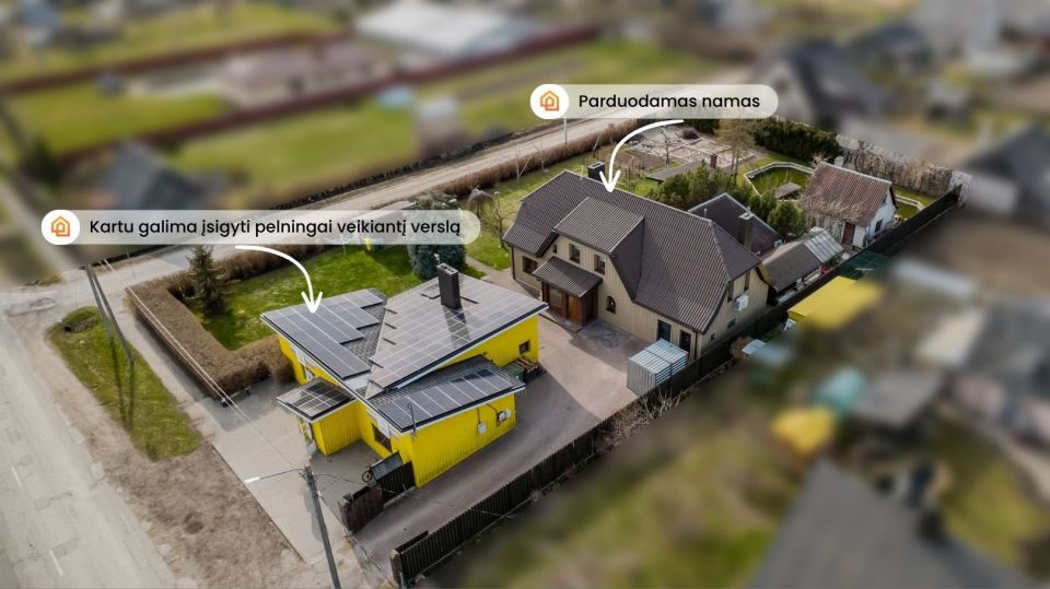 Parduodamas renovuotas gyvenamasis namas su komercinėmis patalpomis Laisvės g. 14, Drąsučiai, &Scaron;iaulių r.