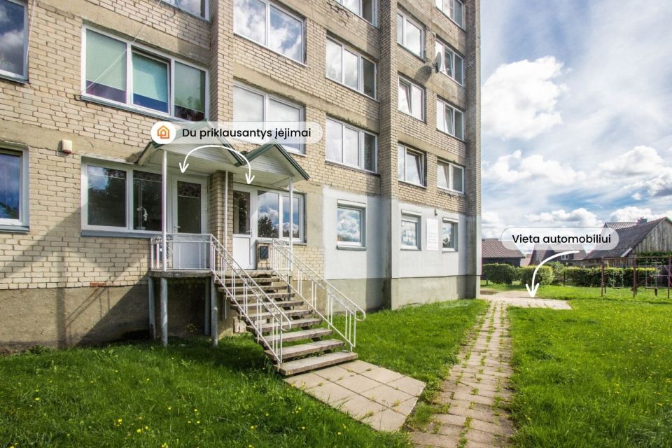 Parduodamas perplanuotas ir suremontuotas 2 k. butas A. Vai&scaron;vilos g., Plungės mieste