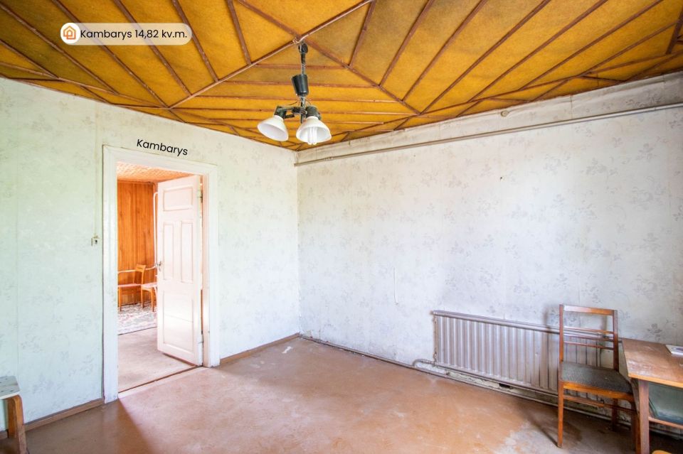 Parduodamas rąstinis, 68,21 kv.m. bendro ploto namas Pakruojo r., Žeimelyje, T.Grotuso g. 6