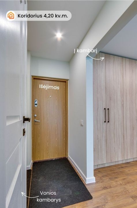 Parduodamas renovuotame name, po kapitalinio remonto šiuolaikiško interjero 1 kambario butas, Tilžės g. 40, Šiauliuose