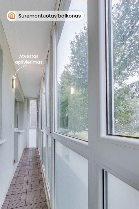 Parduodamas renovuotame name, po kapitalinio remonto šiuolaikiško interjero 1 kambario butas, Tilžės g. 40, Šiauliuose