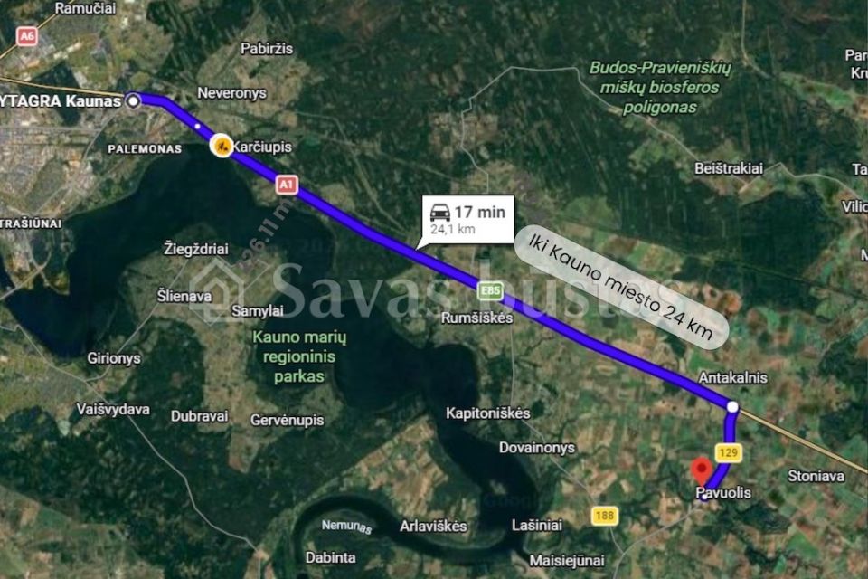 Parduodamas sklypas su namo projektu Kai&scaron;iadorių raj., Pavuolio km.