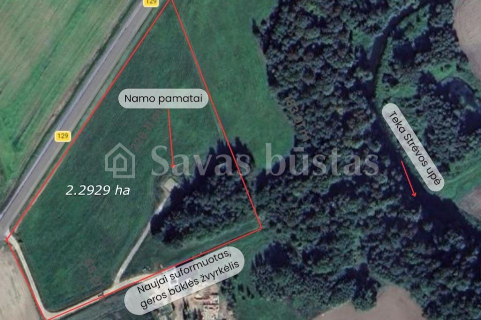 Parduodamas sklypas su namo projektu Kai&scaron;iadorių raj., Pavuolio km.