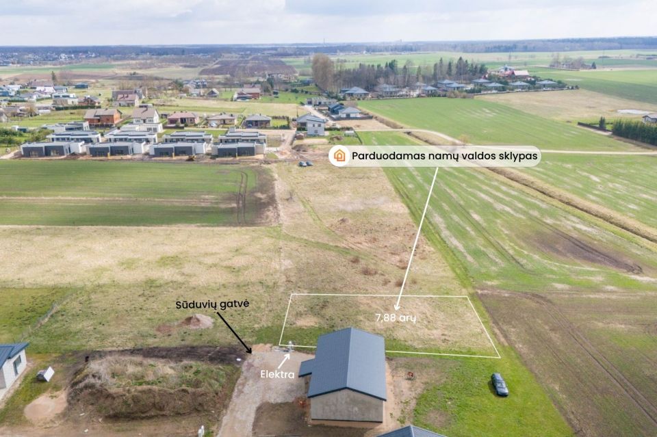 Parduodamas sklypas su namo projektu, naujų namų kvartale, &Scaron;iaulių r., Lieporių k., Sūduvių g. 30