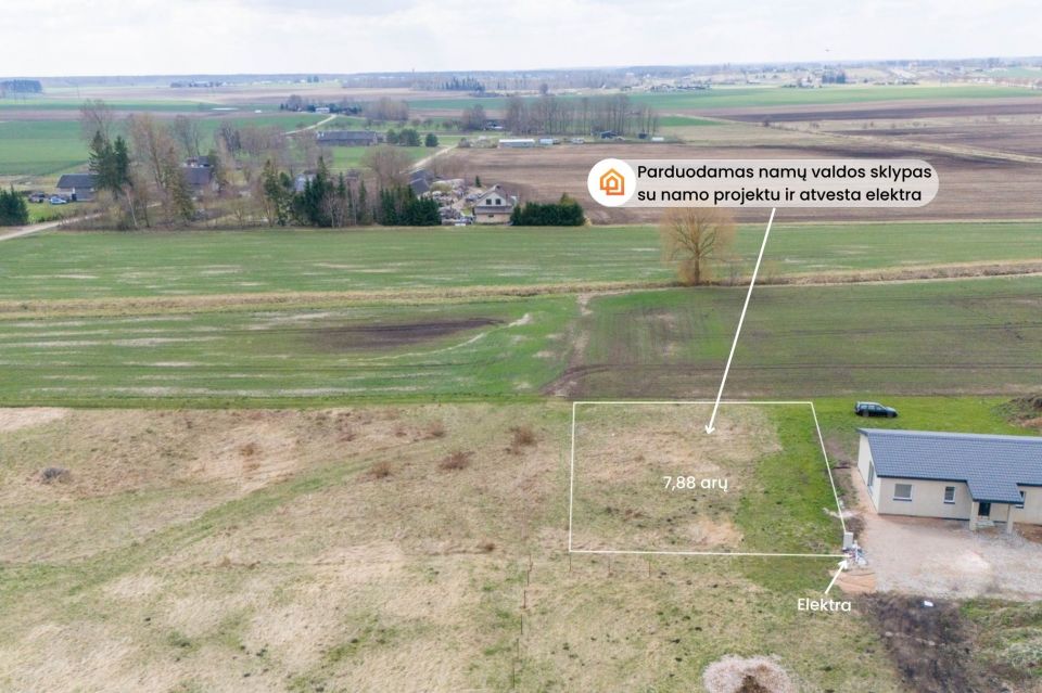 Parduodamas sklypas su namo projektu, naujų namų kvartale, &Scaron;iaulių r., Lieporių k., Sūduvių g. 30