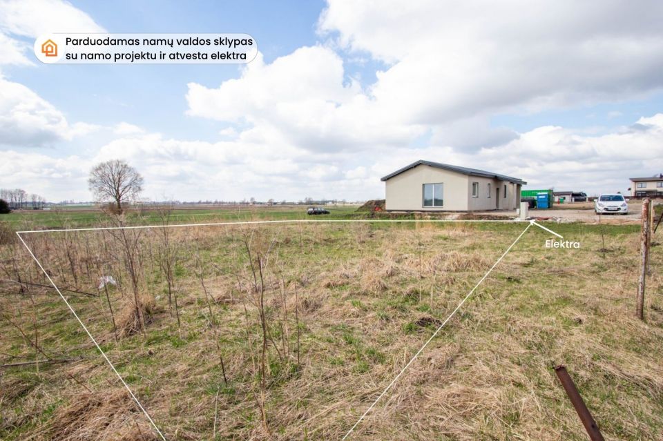 Parduodamas sklypas su namo projektu, naujų namų kvartale, &Scaron;iaulių r., Lieporių k., Sūduvių g. 30