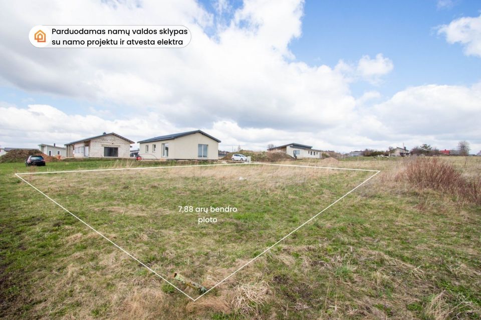 Parduodamas sklypas su namo projektu, naujų namų kvartale, &Scaron;iaulių r., Lieporių k., Sūduvių g. 30