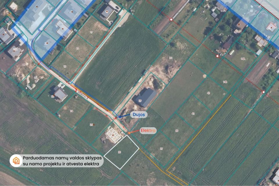 Parduodamas sklypas su namo projektu, naujų namų kvartale, &Scaron;iaulių r., Lieporių k., Sūduvių g. 30