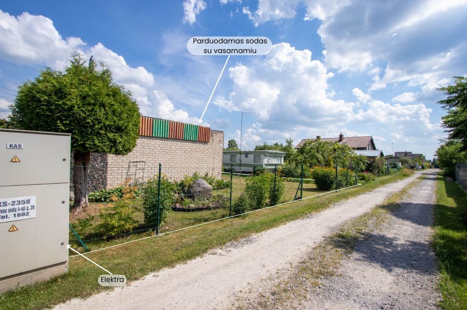 Parduodamas sodo sklypas su mūriniu 20,77 kv. m sodo nameliu Rėkyvos sodų 4-oji g. 29, &Scaron;iaulių mieste.