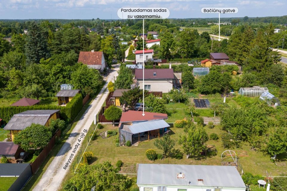 Parduodamas sodo sklypas su mūriniu 20,77 kv. m sodo nameliu Rėkyvos sodų 4-oji g. 29, &Scaron;iaulių mieste.