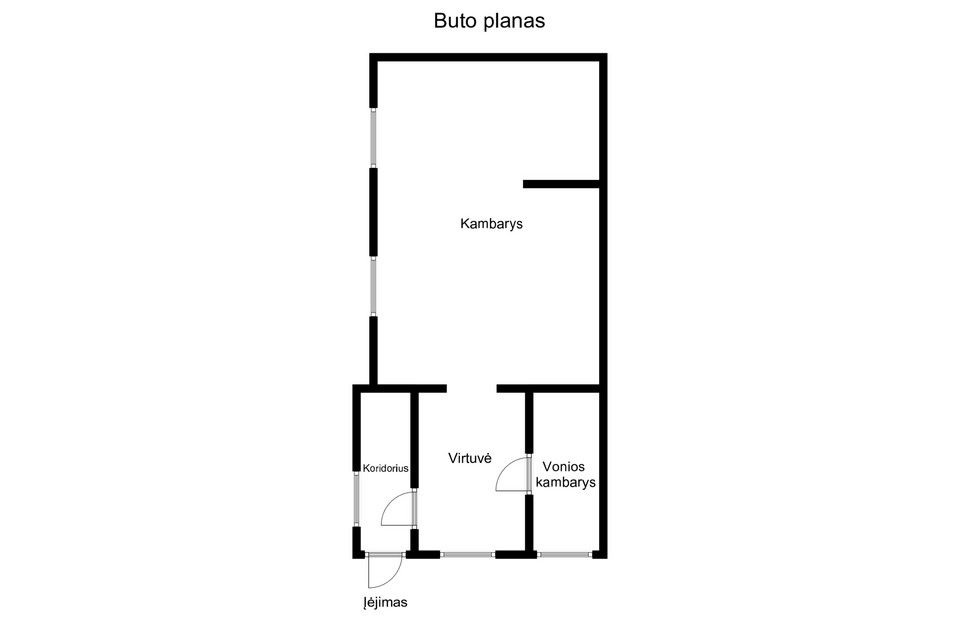 Parduodamas suremontuotas 1 kambario butas Telšiuose, Luokės g. 35