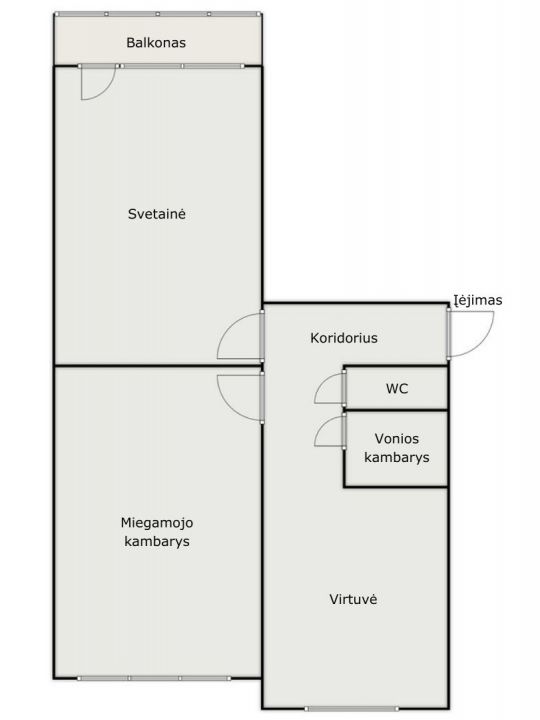 Parduodamas suremontuotas 2 kambarių butas, Dainų g. 44, Šiaulių mieste