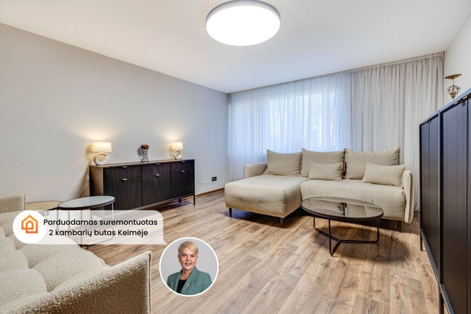 Parduodamas suremontuotas 2 kambarių butas Kelmėje, Birutės g. 2