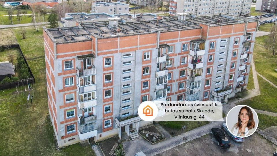 Parduodamas &scaron;viesus ir tvarkingas 1 kambario butas su holu Vilniaus g. 44, Skuode