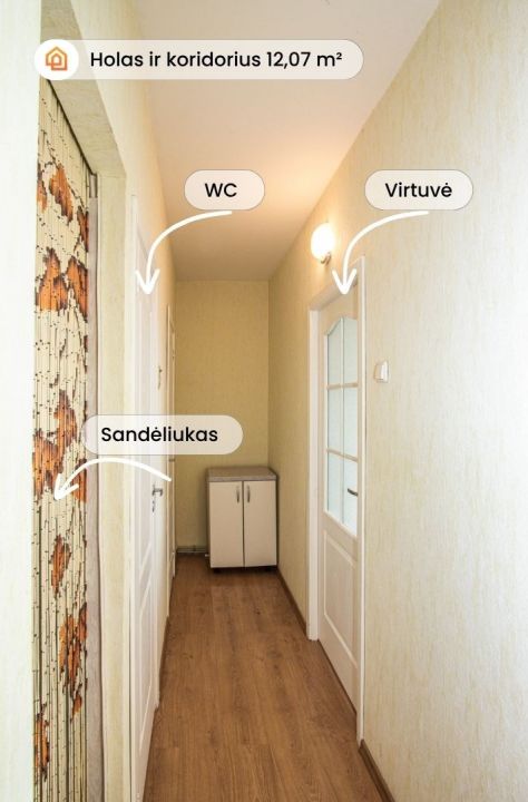 Parduodamas &scaron;viesus ir tvarkingas 1 kambario butas su holu Vilniaus g. 44, Skuode