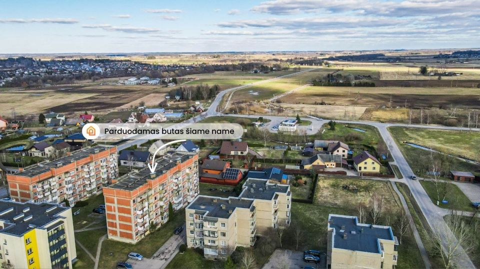 Parduodamas &scaron;viesus ir tvarkingas 1 kambario butas su holu Vilniaus g. 44, Skuode