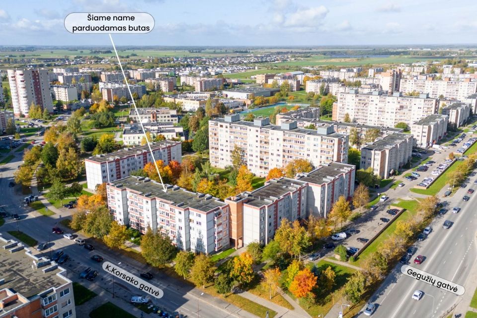 Parduodamas &scaron;viesus, jaukus ir erdvus 3 kambarių butas K. Korsako g. 2, &Scaron;iauliuose