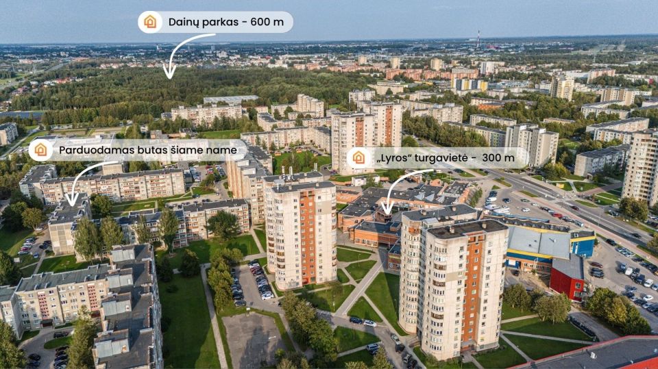 Parduodamas 1 kambario butas Dainų g. 56, Šiauliuose