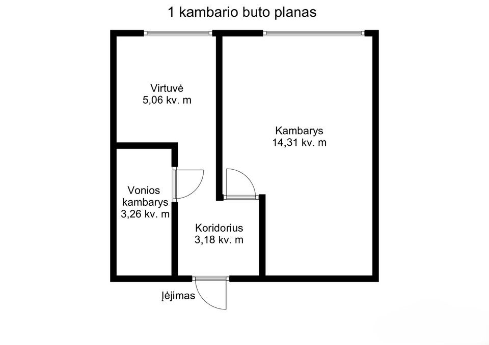 Parduodamas tvarkingas 1 kambario butas renovuotame name Tel&scaron;iuose, Karaliaus Mindaugo g. 37