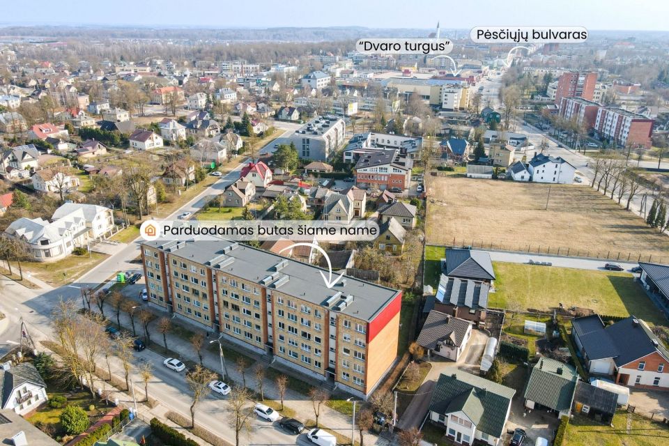 Parduodamas tvarkingas 1 kambario butas V. Kudirkos g. 48, Šiauliuose
