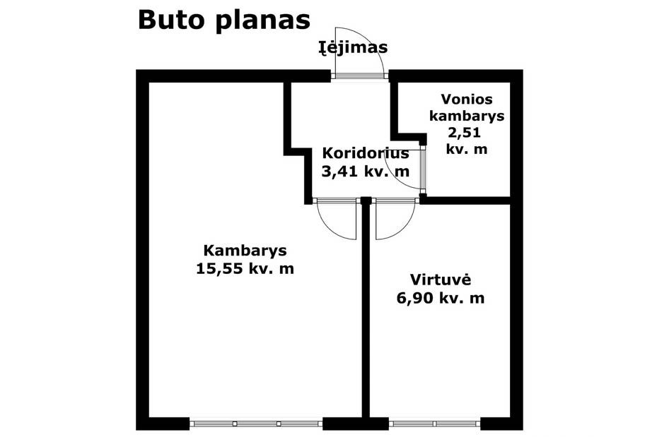 Parduodamas tvarkingas 1 kambario butas V. Kudirkos g. 48, Šiauliuose