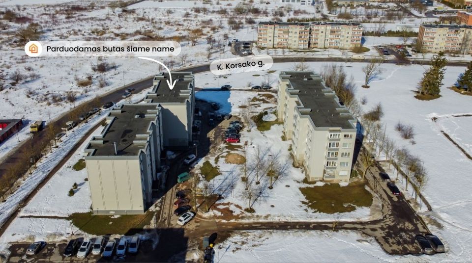 Parduodamas tvarkingas 2 k. butas 3-iame auk&scaron;te K. Korsako g. 28, &Scaron;iauliuose