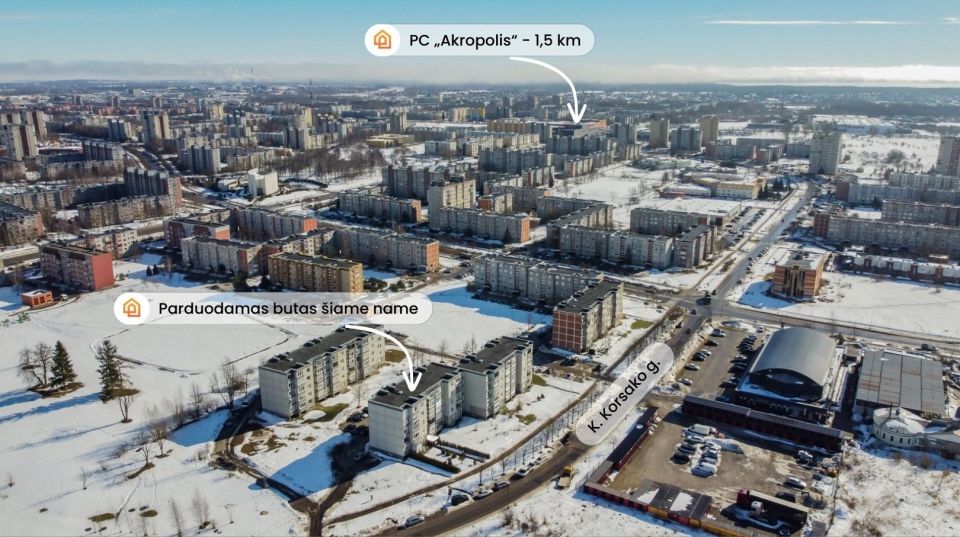 Parduodamas tvarkingas 2 k. butas 3-iame auk&scaron;te K. Korsako g. 28, &Scaron;iauliuose