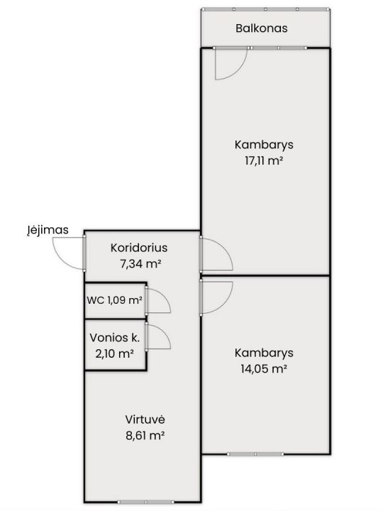 Parduodamas tvarkingas 2 k. butas 3-iame auk&scaron;te K. Korsako g. 28, &Scaron;iauliuose