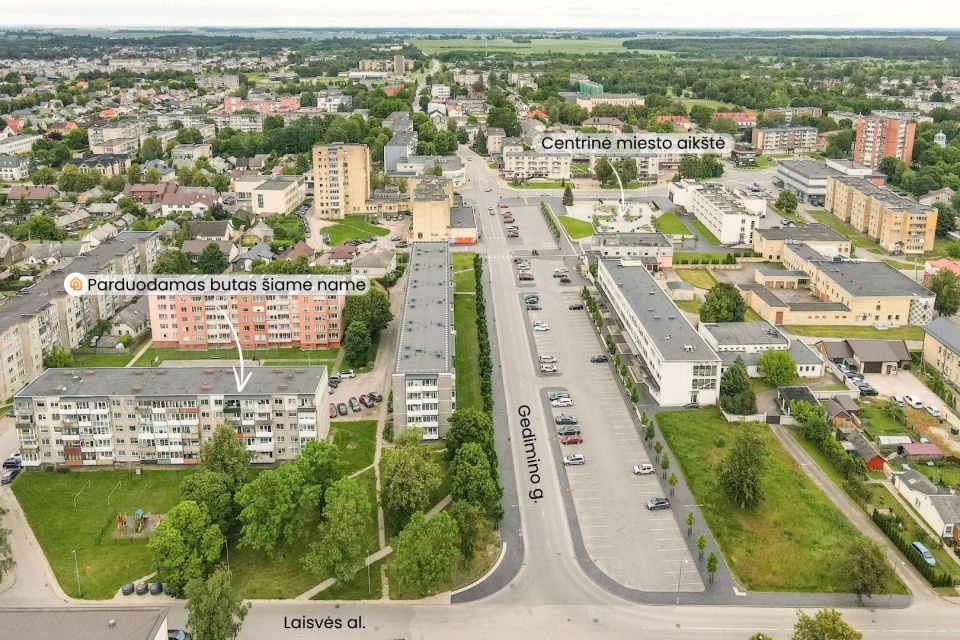Parduodamas tvarkingas 2 kambarių butas Laisvės al. 34, Radviliškyje